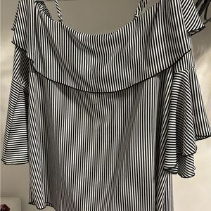 Striped Off-Shoulder Women's Top